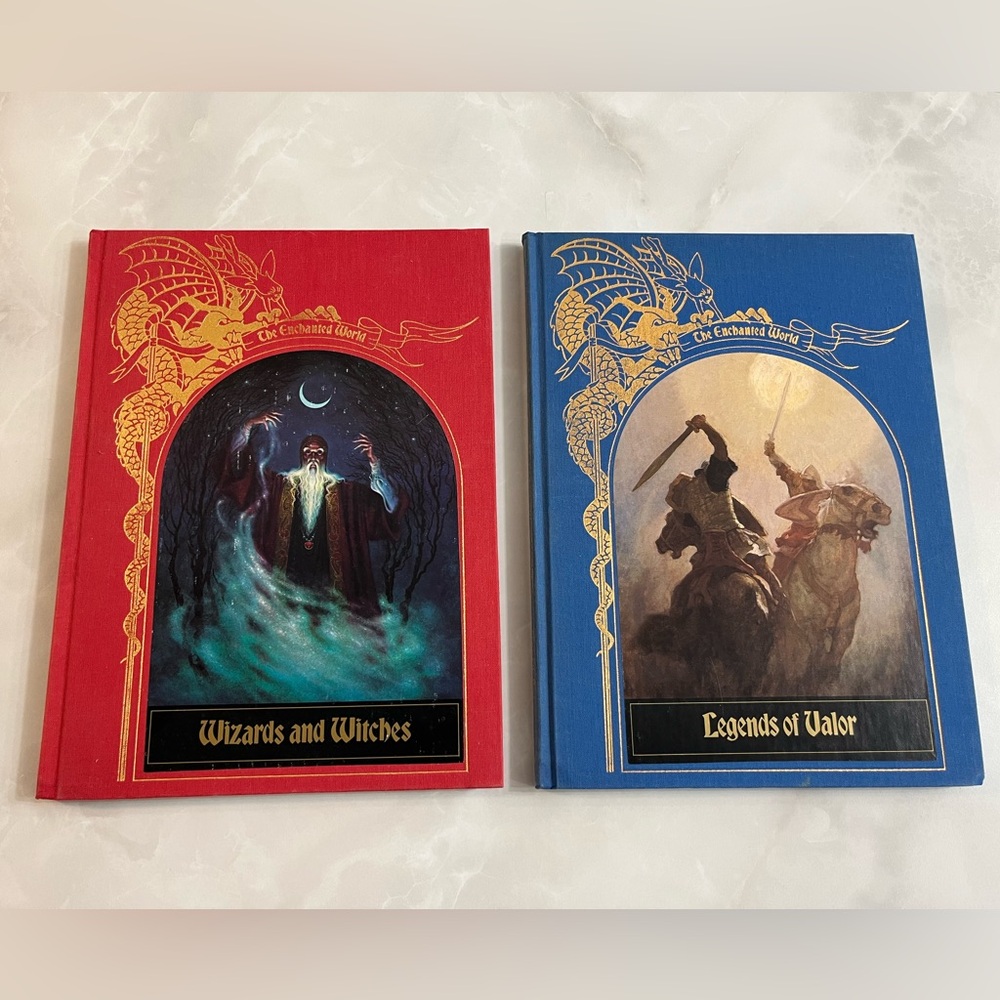 Set of 2 The Enchanted World Series Book Legends of Valor & Wizards and Witches